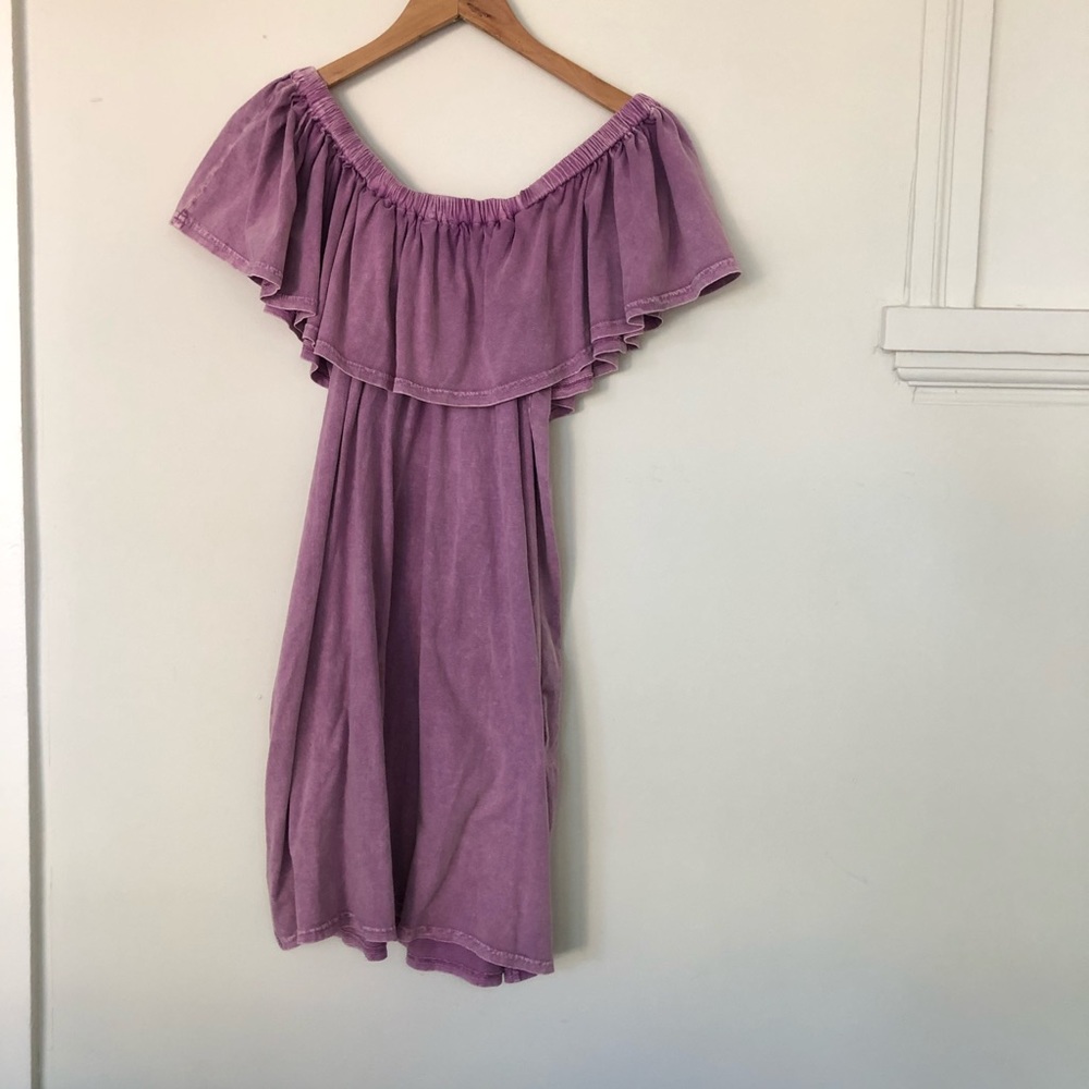 Umgee Mineral Wash Off Shoulder Dress - Picture 7 of 7